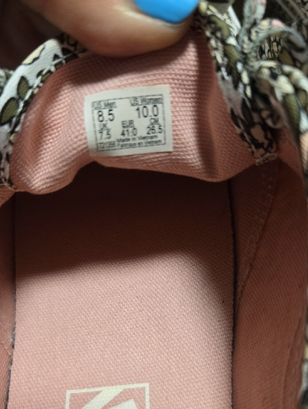 Vans Mono Floral All Over Print Womens 10 Mens 8.5 - Picture 8 of 12
